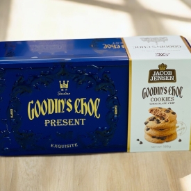 Bánh quy chocola chip Jacob Jensen hộp thiếc 188g