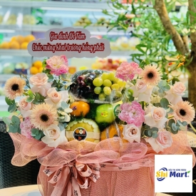 Giỏ trái cây mừng khai trương phối hoa