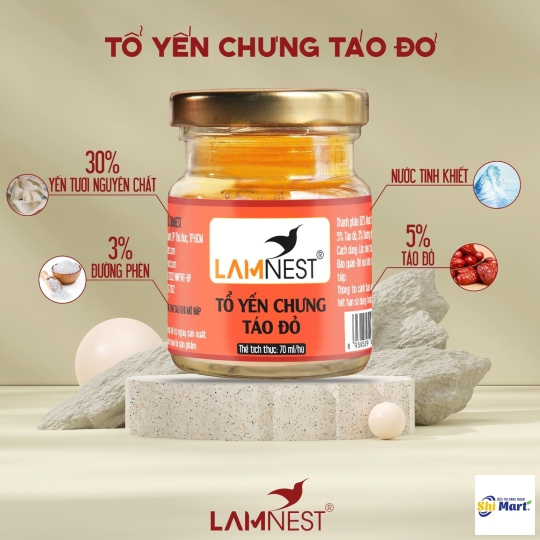 TỔ YẾN CHƯNG TÁO ĐỎ LAMNEST